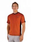 MOIRA soft triko s krátkým rukávem – oranžovo-bílá  S