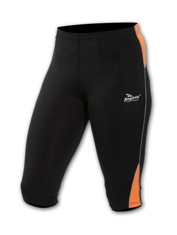 Běžecké 3/4 kalhoty Rogelli SASSARI – černé/oranžové – S 
