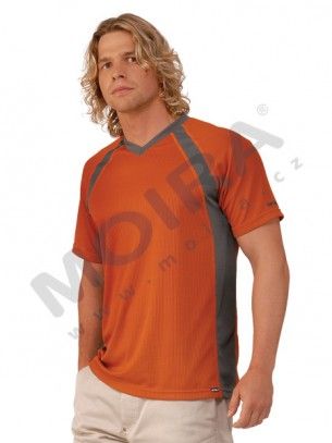 MOIRA Soft triko s krátkým rukávem – oranžovo/šedá XXL